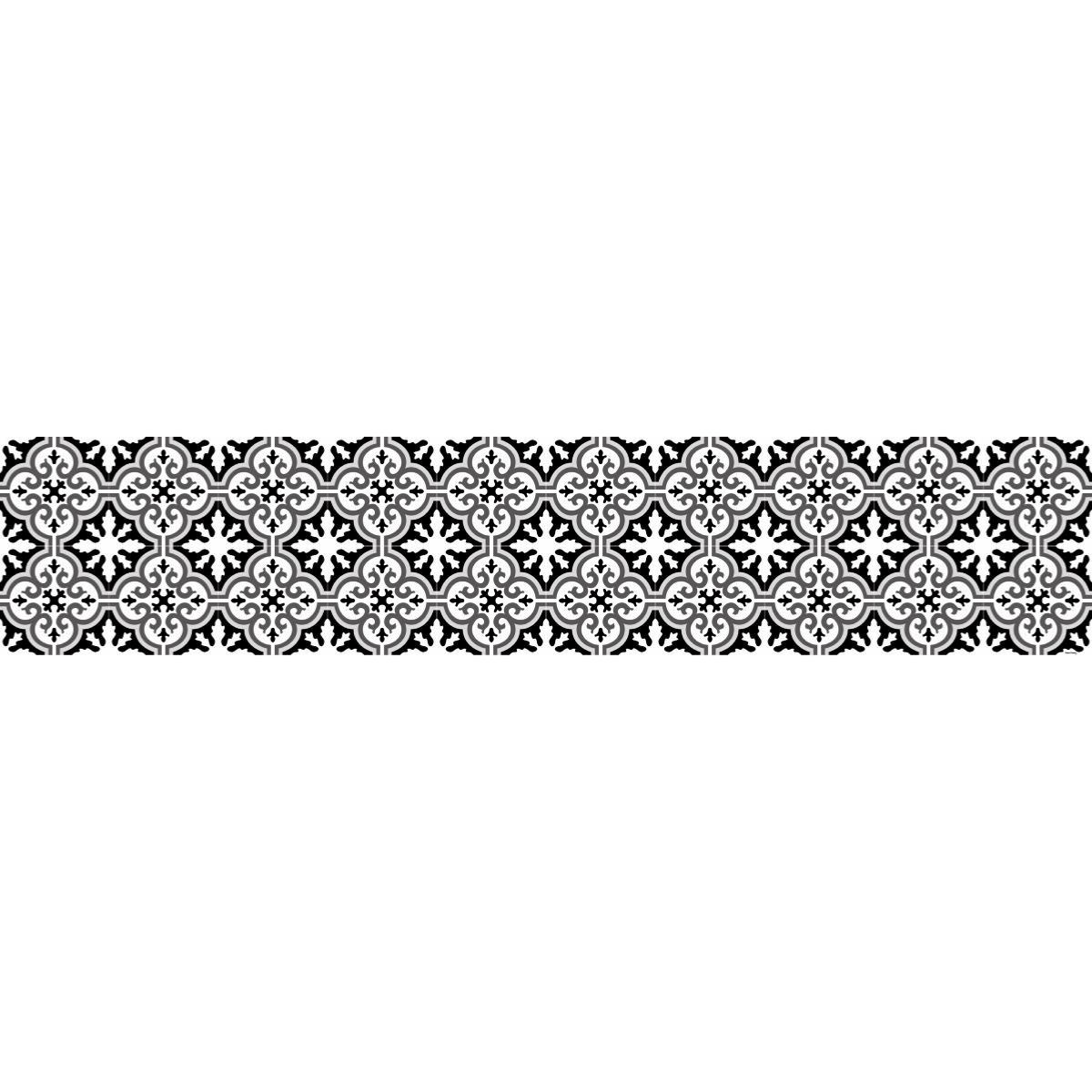 Crédence adhésive carreaux de ciment noir et blanc 60X100cm